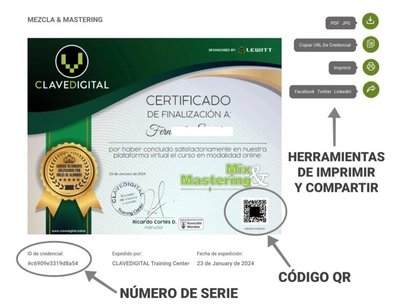 Certificado cursos Clave Digital